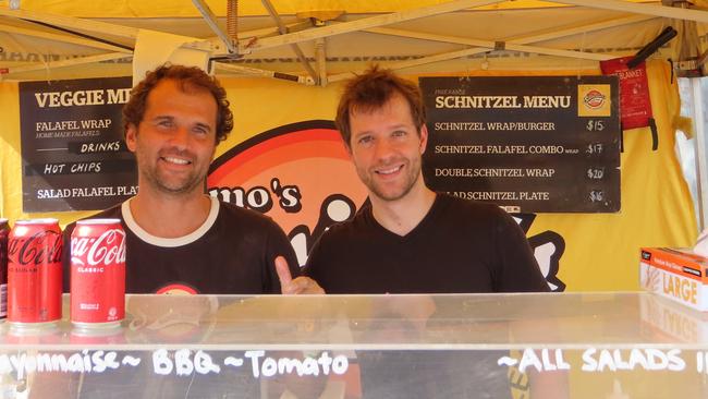 Diego Scalco and Danielo Racho from Schnitzel Wraps at the Relish Food & Wine Festival.
