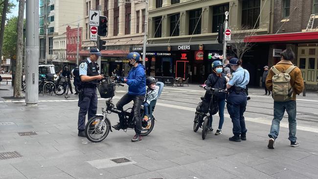 Pictures Sydney cyclists being fined has sparked debate online. Picture: Reddit