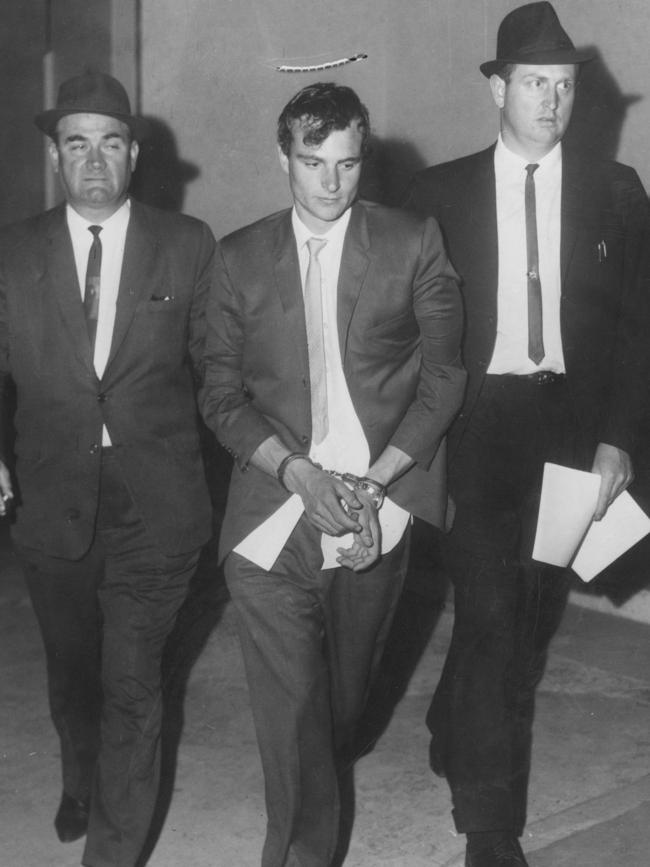 Peter Walker in police custody in 1966.