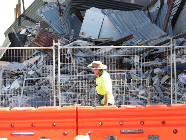 The rubble from the collapsed building in Enfield. Picture: Craig Wilson