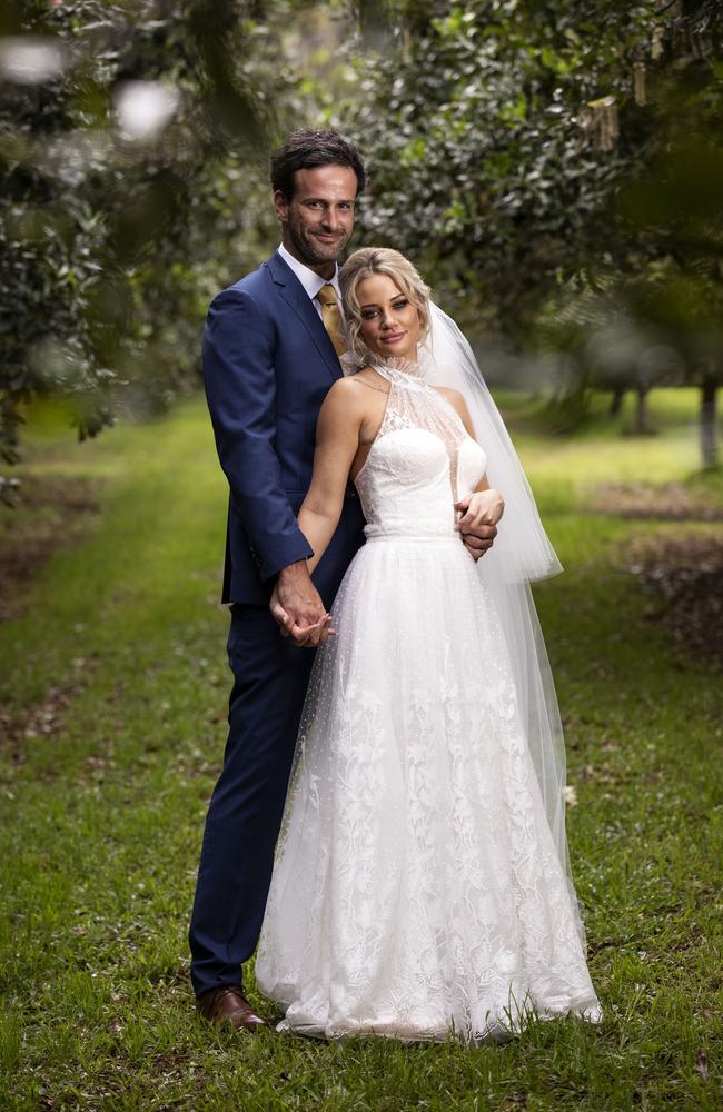 Mick Gould and Jessika Power tied the knot on Married At First Sight. Supplied by Channel 9.