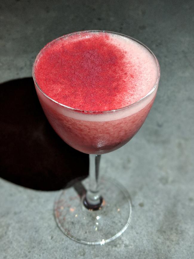 Raspberry gin cocktail.