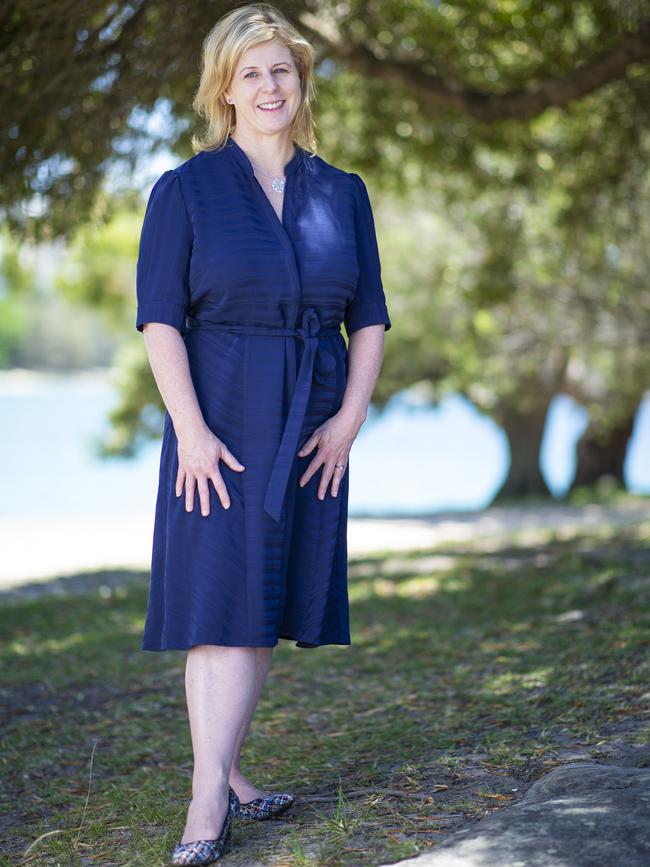 Australian author Liane Moriarty, at Balmoral Beach. Picture: Justin Lloyd.