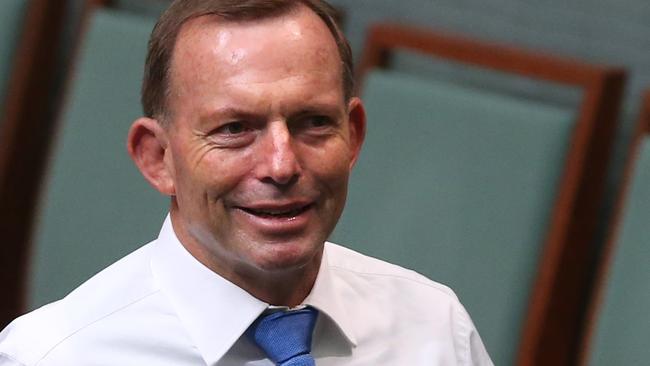 Tony Abbott in the House of Representatives Chamber at Parliament House in Canberra.