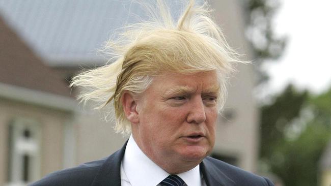 Tycoon Donald Trump at the house in Tong, on the Isle of Lewis, where his mother was brought up before she emigrated to the United States.