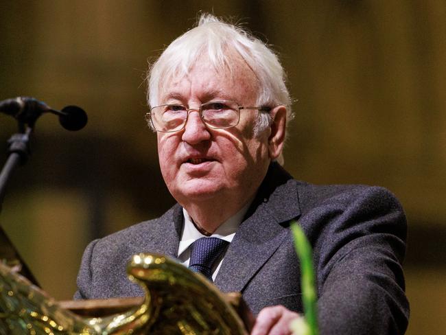 MELBOURNE, AUSTRALIA - Newswire Photos July 20, 2023: Bill Kelty speaks during the state funeral of Simon Crean at St Pauls Cathedral in Melbourne. Picture NCA NewsWire / Aaron Francis