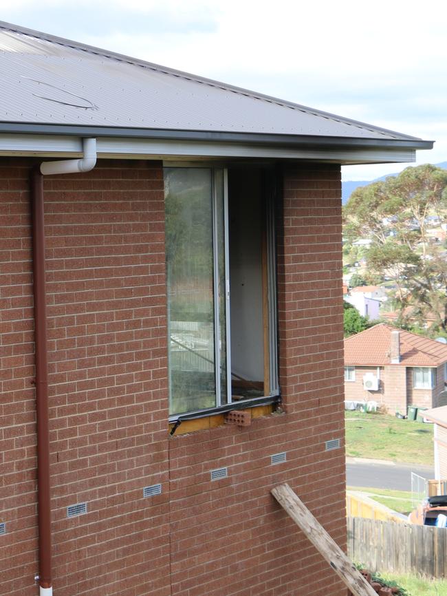 More damage can be seen from the side of the house. Picture: Navarone Farrell