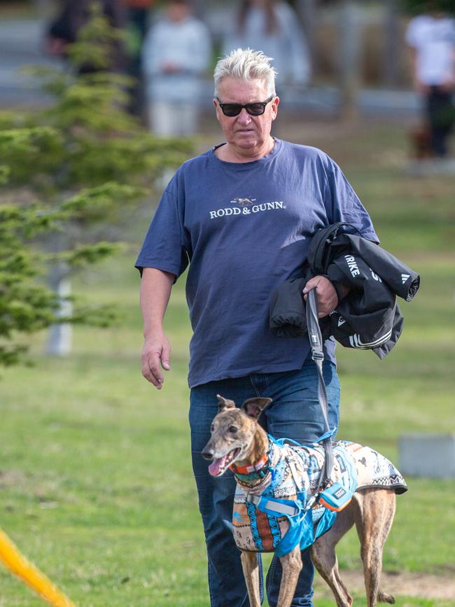 Dog walkers and their dogs at the million paws walk at Queens Domain in Hobart in Sunday 25th May 2025. Picture: Linda Higginson