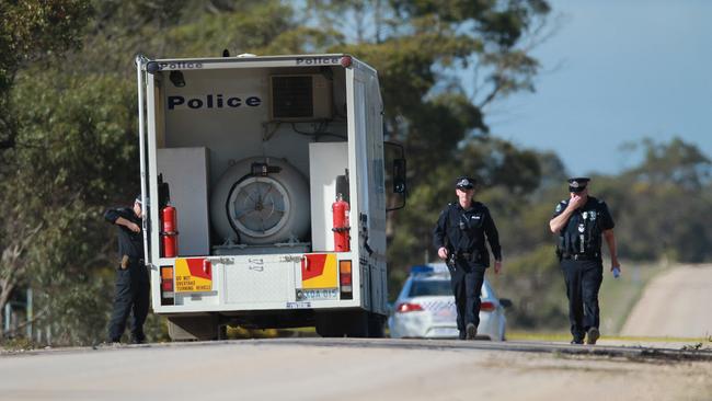 Police at the scene of the 2015 shooting. Picture: Dylan Coker