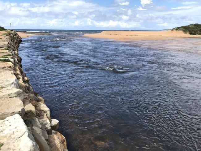 The North Wall channel at the entrance to Narrabeen Lagoon in Mach 2019. Picture: Manly Daily