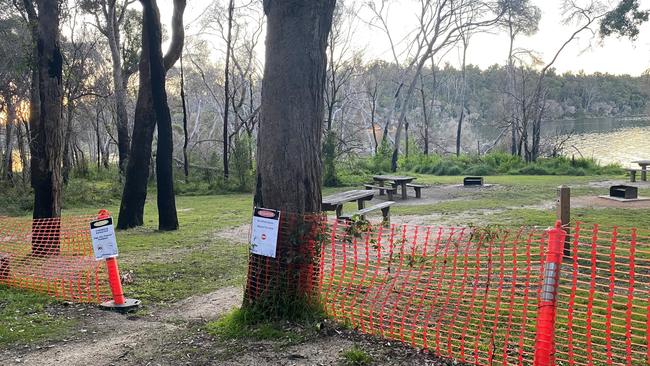 Sandy Point at Mallacoota Inlet still awaiting post-bushfire works in September 2021.