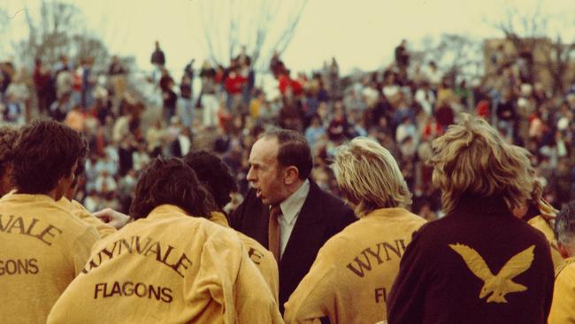 Kennedy addresses his commandos. Picture: AFL Photos