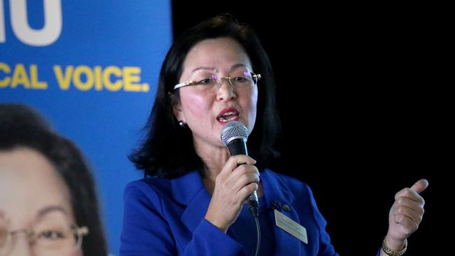 Chisholm Liberal candidate Gladys Liu in Glen Waverley. Picture: David Geraghty