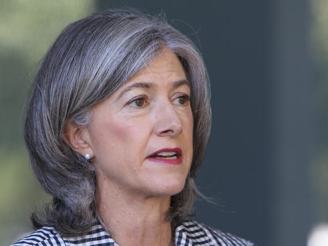 ADELAIDE, AUSTRALIA - Advertiser Photos DECEMBER 26, 2021: Chief Public Health Officer for SA Health is Professor Nicola Spurrier during a press conference in front of the State Administration Building, Adelaide, SA. Picture: Emma Brasier