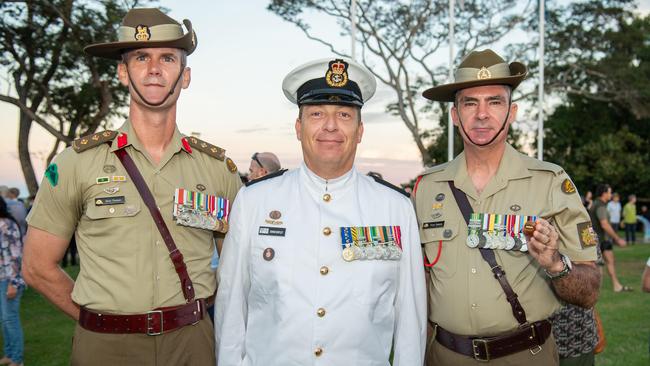 Territorians gather in Darwin City to reflect on Anzac Day. Picture: Pema Tamang Pakhrin