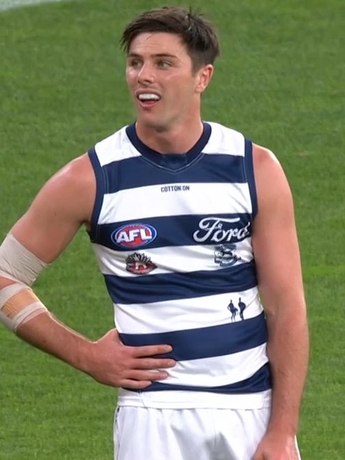 Ollie Henry was lucky to get that goal. Photo: Fox Footy.