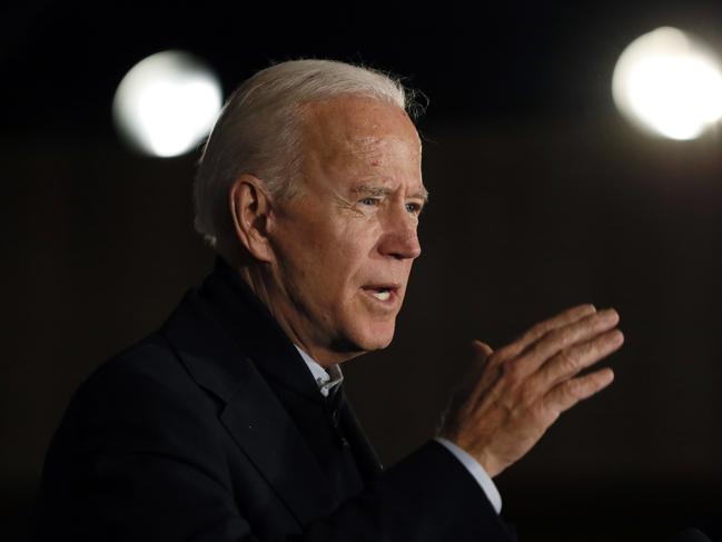 Democratic presidential candidate former Vice President Joe Biden speaks during a town hall meeting at the Jackson County Fairgrounds, Wednesday, Oct. 30, 2019, in Maquoketa, Iowa. (AP Photo/Charlie Neibergall)