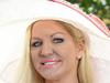 Brynne Edelsten all dressed up at Flemington Racecourse on Oaks Day TrackSnaps 2014 Picture: Stephen Harman