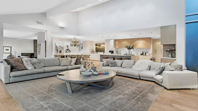 The living room of Brian Houston's former home in Glenhaven.