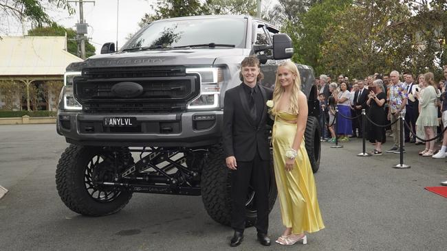 Students arriving in style for the 2024 Glasshouse Christian College formal at Flaxton Gardens.