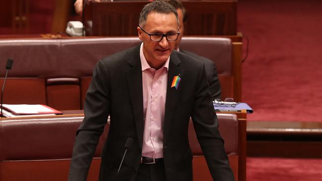 Senator Richard Di Natale has been criticised for his question about former general Jim Molan. Picture: Kym Smith