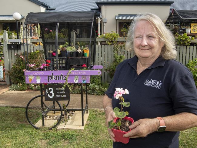 Sandra Norris raises money for charity through her plant sales from garden cuttings. Tuesday, June 15, 2021. Picture: Nev Madsen.