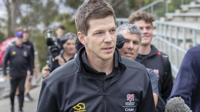 Tim Paine’s wife has spoken out after a sexting scandal prompted his resignation. Picture: Chris Kidd