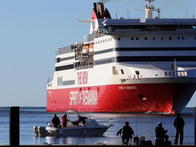 The Spirit of Tasmania 1 arrives at Devonport. Picture Chris Kidd