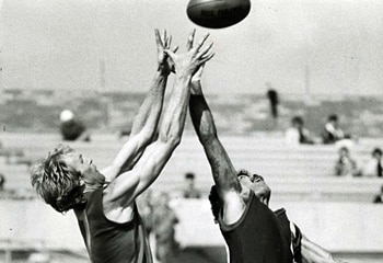 Good old days ... Cornes and Des James in 1980. Pic: Advertiser Library
