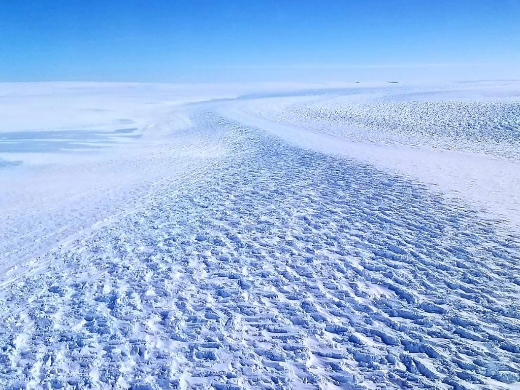 Ripples in the surface of Denman Glacier in East Antarctica. Picture: NASA/AFP