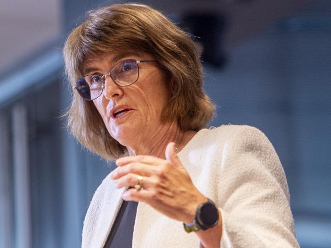 SYDNEY, AUSTRALIA. NewsWire Photos.December 10, 2024.RBA Governor, Michele Bullock holds a media conference discussing the Reserve Bank of AustraliaÃs monetary policy decision.Picture: NewsWire / Jeremy Piper