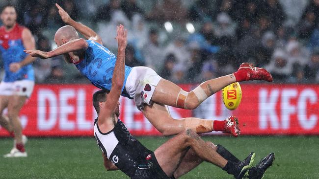 The Power targeted Melbourne skipper Max Gawn. Picture: James Elsby/AFL Photos