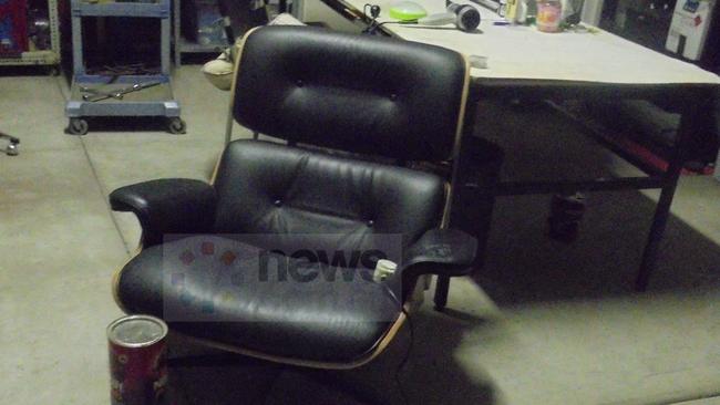 Photographs show for the first time the secret lair where millionaire slumlord pervert Masaaki Imaeda sat in a recliner chair watching his tenants having sex via hidden cameras. Picture: NSW Police