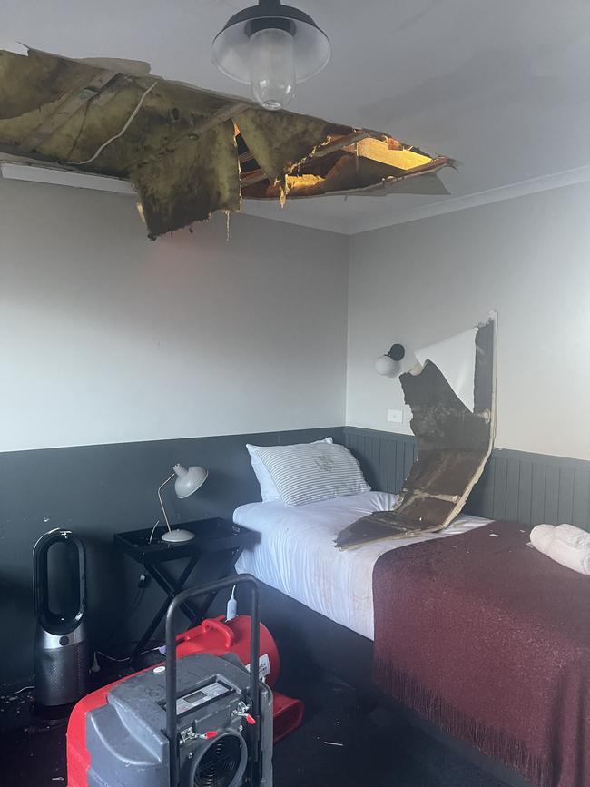 Great Lake Hotel rooms suffered damage after water pipes burst.