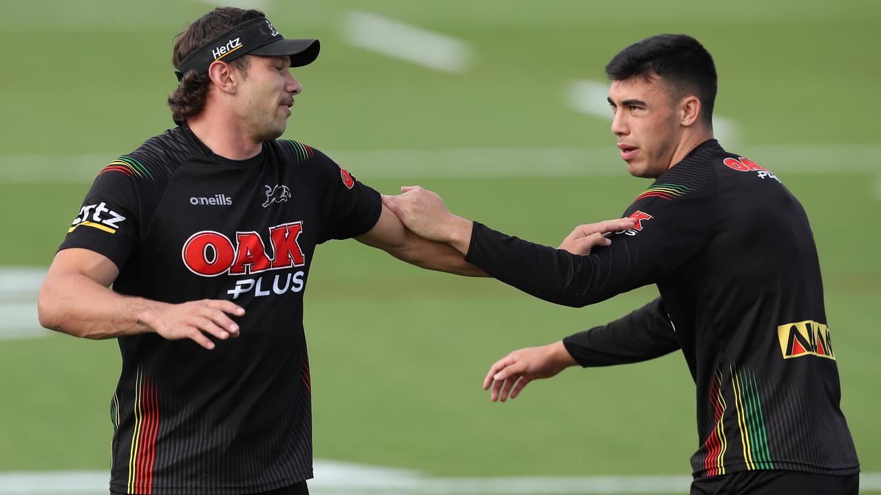 Charlie Staines (right) is set to get the nod with Josh Mansour leaving Penrith. Picture: Getty Images.