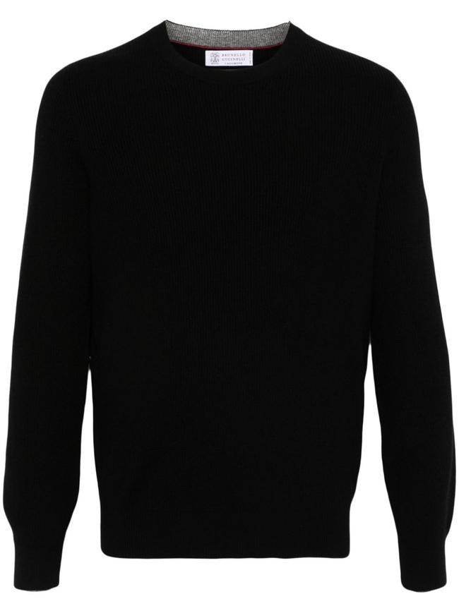 Brunello Cucinelli cashmere sweater in black.