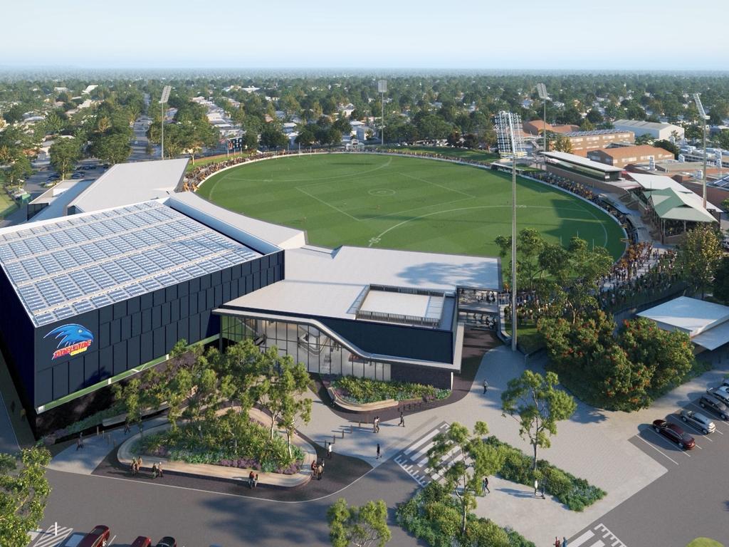 Artist Impression of New Crows Facility at Thebarton Oval.