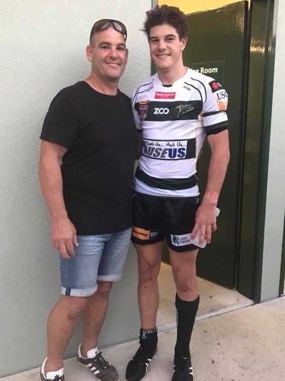 Jets legend Danny Coburn and his son Tyler.