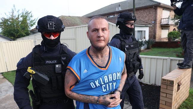 Raptor Squad officers took Trent Jeske into custody last week after raiding his home. Picture: Rohan Kelly