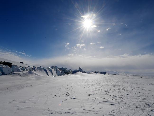 A frozen section of the Ross Sea at the Scott Base in Antarctica. Picture: AFP