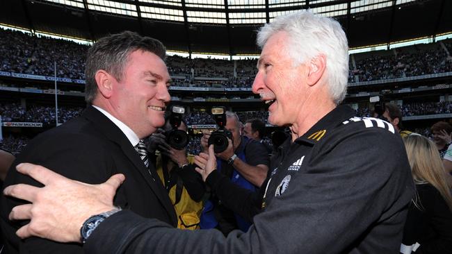 Malthouse with president Eddie McGuire.