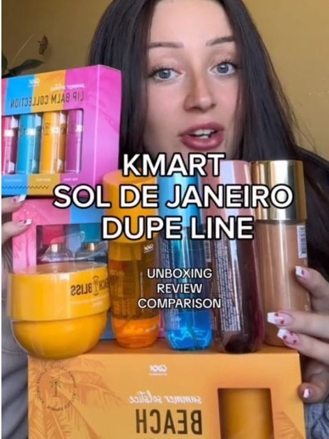 Kmart Sol de Janeiro “dupe” OXX Fragrance has been selling well. Picture: TikTok