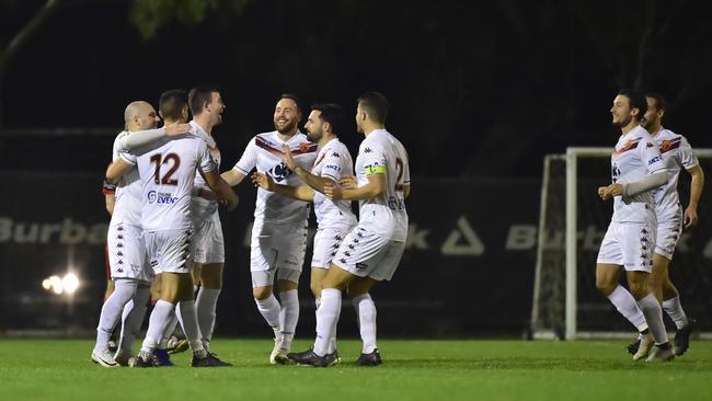 FC Bulleen Lions celebrate a goal Picture: Stephen Harman