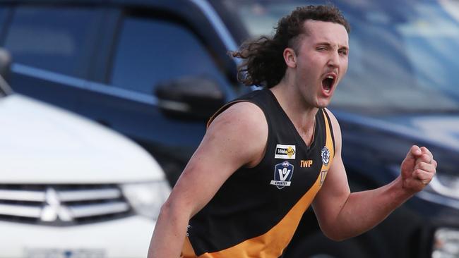 GFL:Senior Football Grovedale v South Barwon. Grovedale goal to 18 Tom Gillett Picture: Mark Wilson