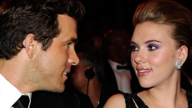 (EXCLUSIVE, Premium Rates Apply) NEW YORK - JUNE 13:  (EXCLUSIVE COVERAGE; PREMIUM RATES APPLY) Ryan Reynolds and Scarlett Johansson in the audience at the 64th Annual Tony Awards at Radio City Music Hall on June 13, 2010 in New York City.  (Photo by Kevin Mazur/WireImage)