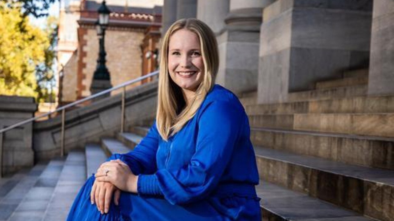 Opposition MLC Laura Henderson on the steps of Parliament House. Picture: Supplied