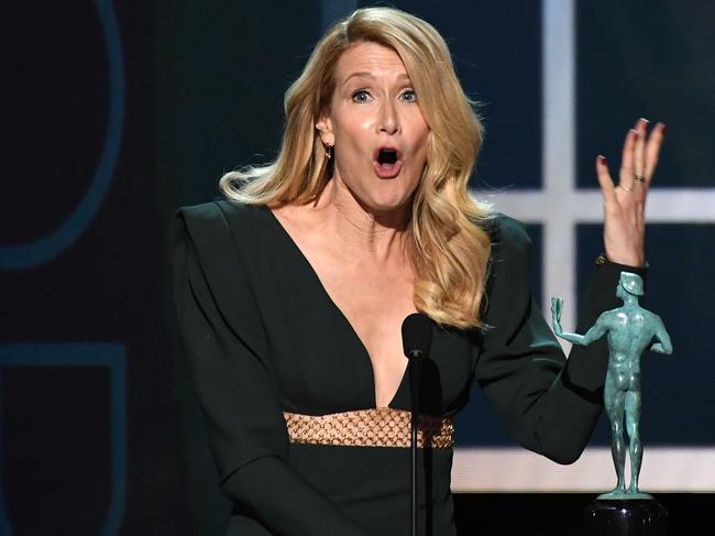 Laura Dern is well on the road to an Oscar now for Marriage Story, after winning the SAG today. Picture: AFP