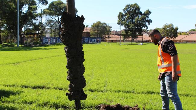 Contaminated waste was found on a potential site for a new western sydney hospital. at Bankstown Sports Complex. Picture: Supplied