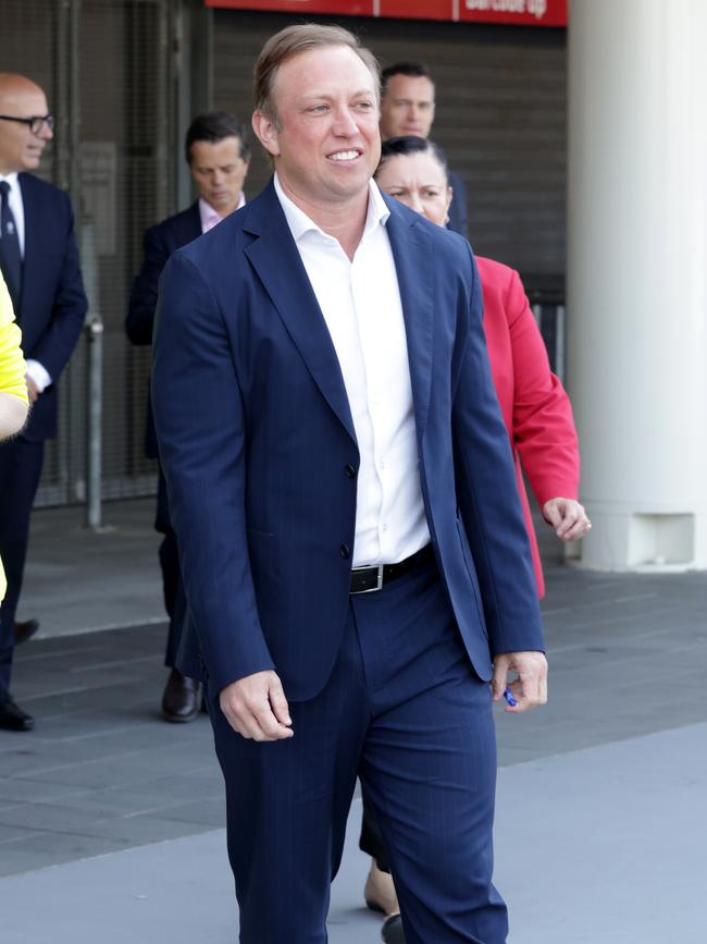 Premier Steven Miles at Suncorp Stadium on Tuesday. Picture: Steve Pohlner