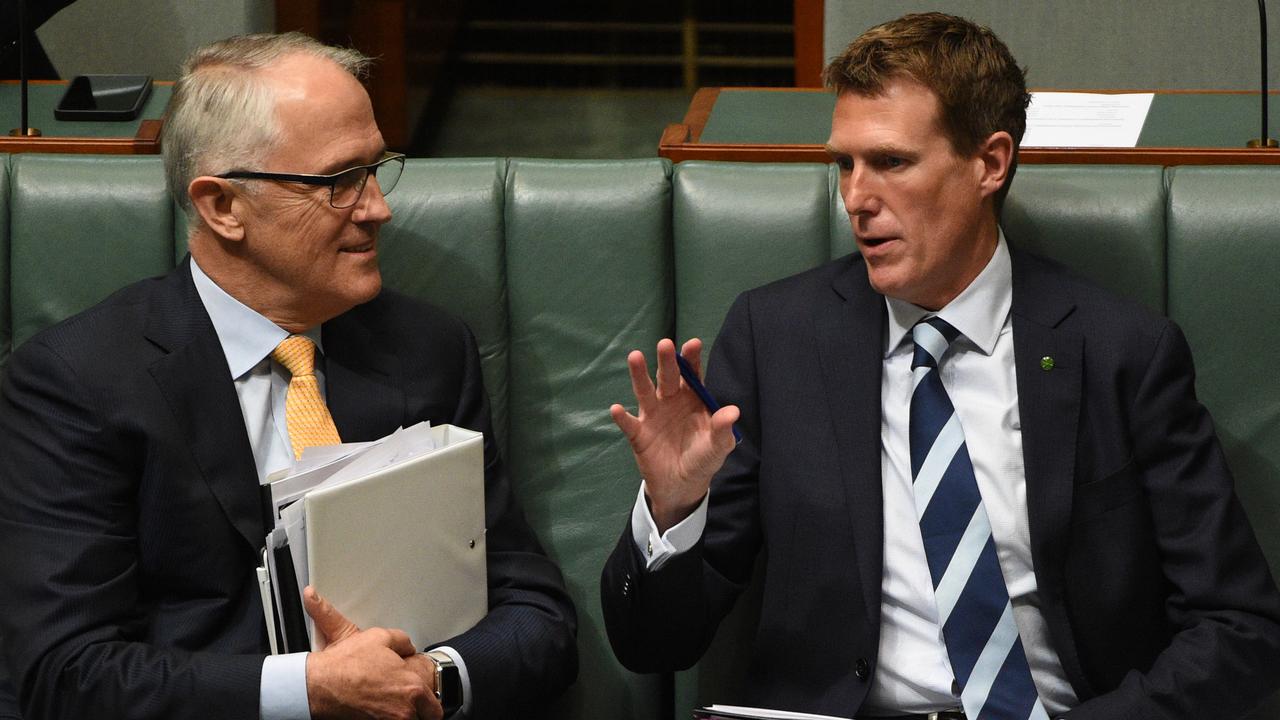 Then Prime Minister Malcolm Turnbull and Christian Porter (R) in 2015.